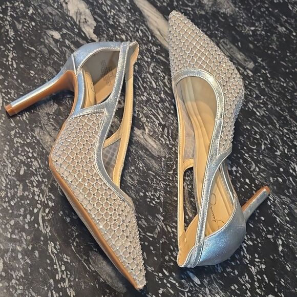 BRAND NEW JESSICA SIMPSON ELEGANT JEWEL STUDDED POINTED TOE STILETTO  SANDAL G1 - Picture 8 of 14